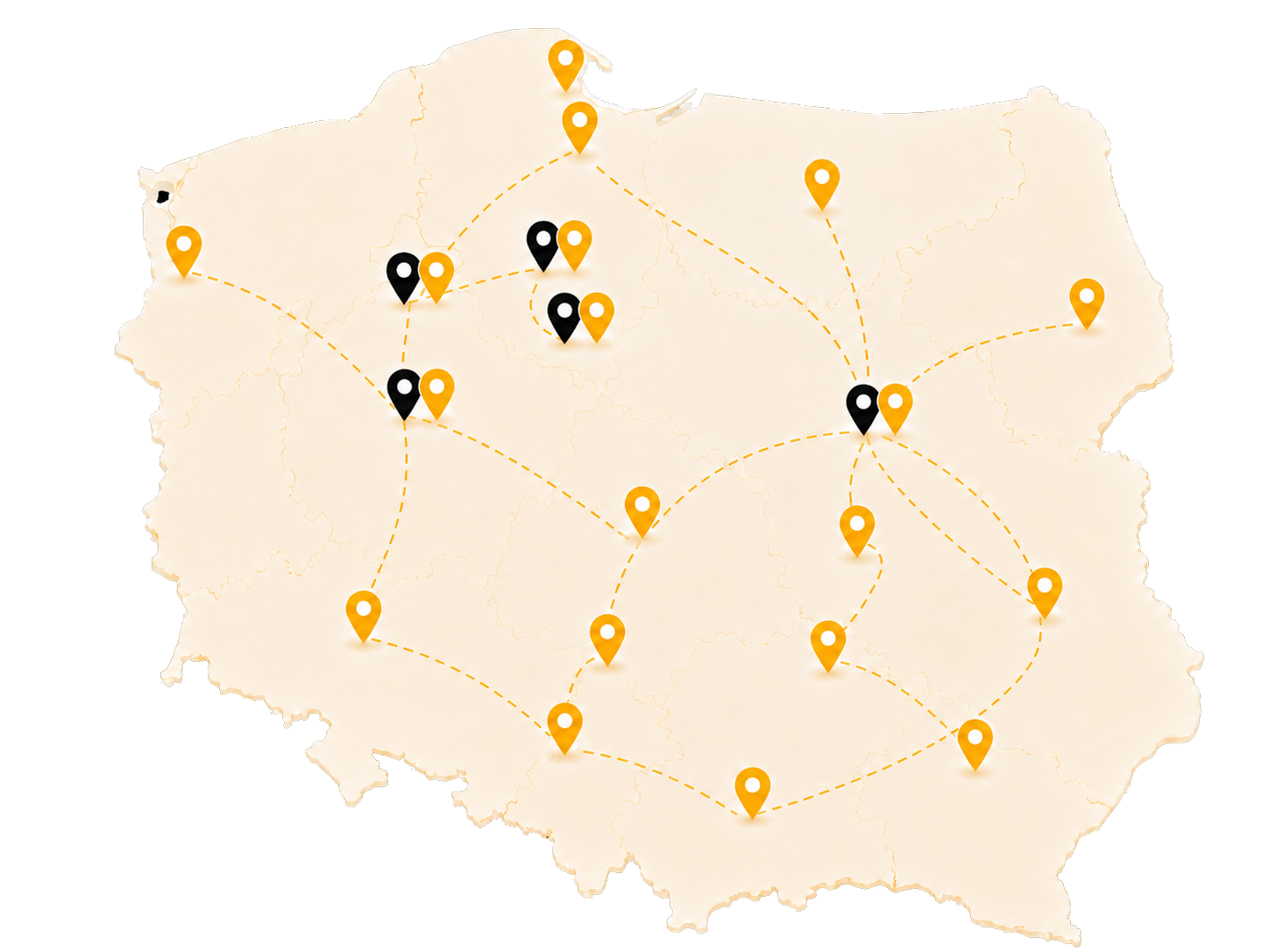Mapa zasięgu Mediator Cafe
